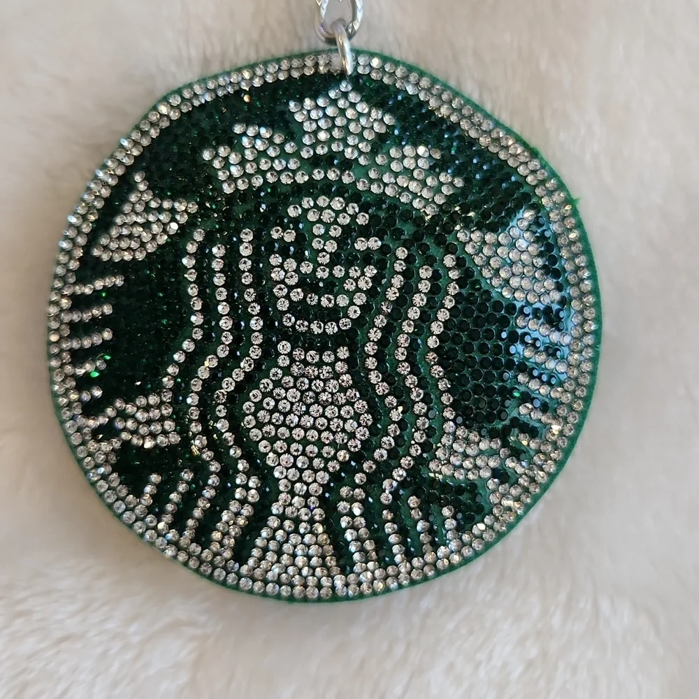 Starbucks Coffee Cup Sparkling Rhinestone Keychain Set Bag Charm